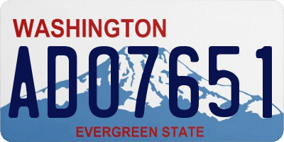 WA license plate ADO7651