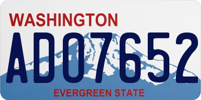 WA license plate ADO7652