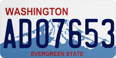 WA license plate ADO7653