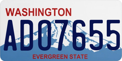 WA license plate ADO7655
