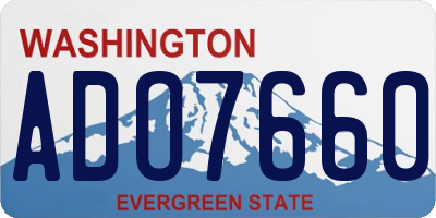WA license plate ADO7660