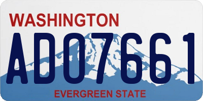 WA license plate ADO7661