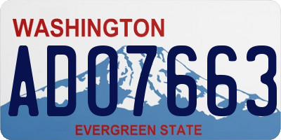 WA license plate ADO7663