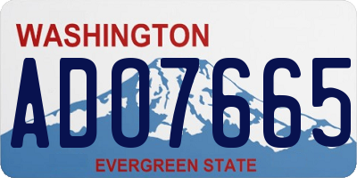 WA license plate ADO7665
