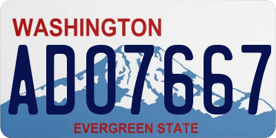 WA license plate ADO7667