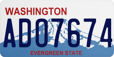 WA license plate ADO7674