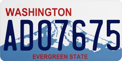 WA license plate ADO7675