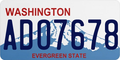 WA license plate ADO7678