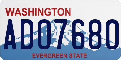 WA license plate ADO7680