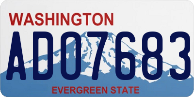 WA license plate ADO7683