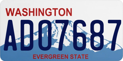 WA license plate ADO7687