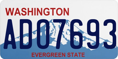WA license plate ADO7693