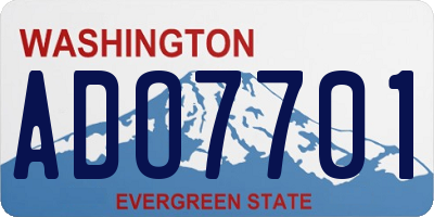 WA license plate ADO7701