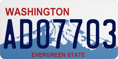 WA license plate ADO7703