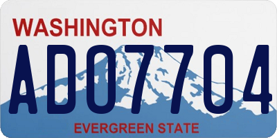 WA license plate ADO7704