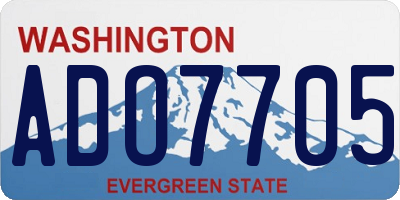 WA license plate ADO7705