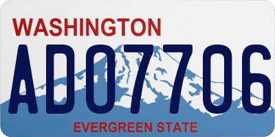 WA license plate ADO7706