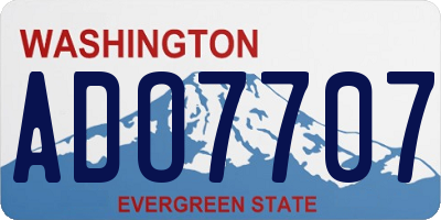 WA license plate ADO7707
