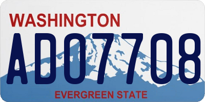 WA license plate ADO7708