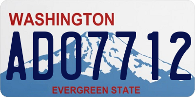 WA license plate ADO7712