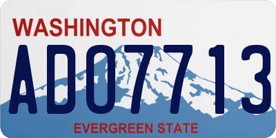 WA license plate ADO7713