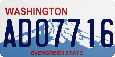 WA license plate ADO7716