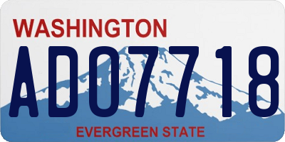 WA license plate ADO7718