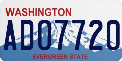 WA license plate ADO7720