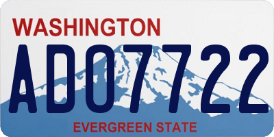 WA license plate ADO7722