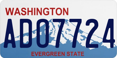 WA license plate ADO7724