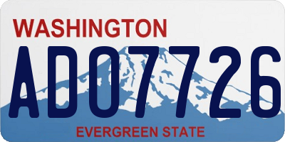 WA license plate ADO7726