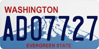 WA license plate ADO7727