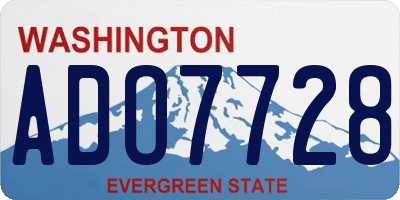WA license plate ADO7728