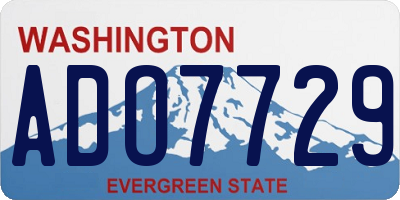 WA license plate ADO7729