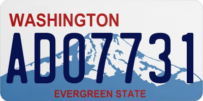 WA license plate ADO7731