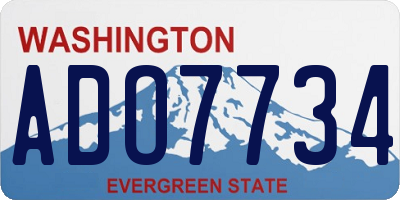 WA license plate ADO7734
