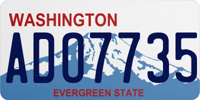 WA license plate ADO7735