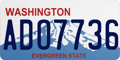 WA license plate ADO7736