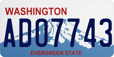 WA license plate ADO7743
