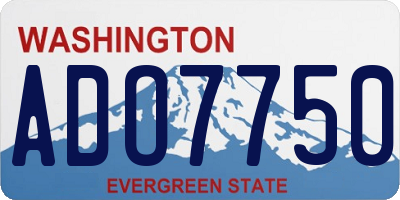 WA license plate ADO7750
