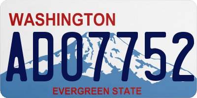 WA license plate ADO7752
