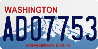 WA license plate ADO7753