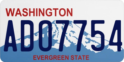 WA license plate ADO7754