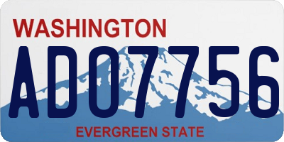 WA license plate ADO7756