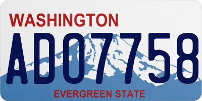 WA license plate ADO7758
