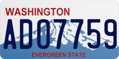 WA license plate ADO7759