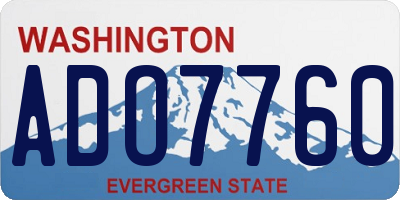 WA license plate ADO7760