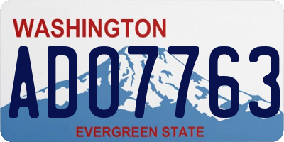 WA license plate ADO7763
