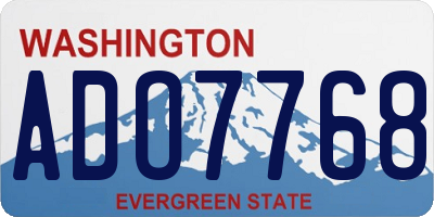 WA license plate ADO7768