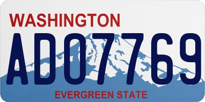 WA license plate ADO7769